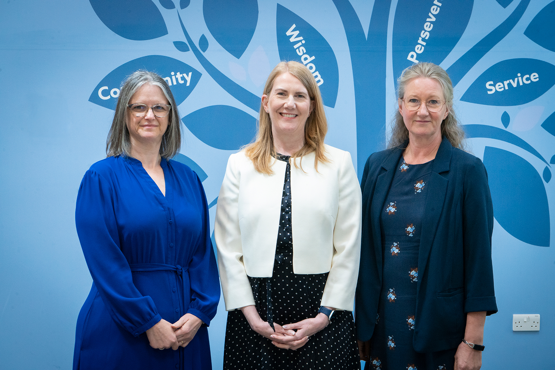 Co-Headteachers Kate Dunkley and Adelle Hustler with Abbey Trust CEO, Helen Pratten (centre)